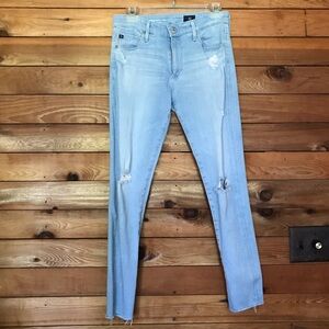 Ag Adriano Goldschmied The Farrah Skinny Crop Light Blue Jean Size 27
